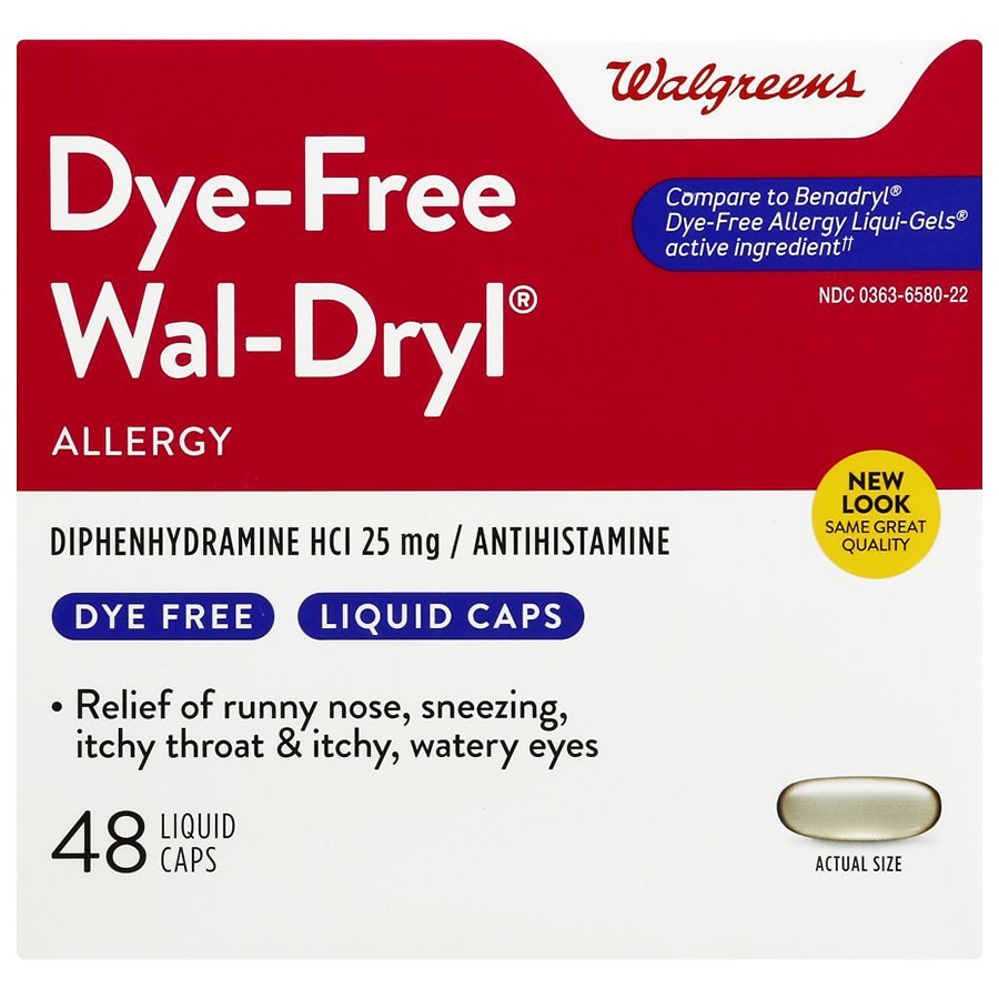  Walgreens Wal-Dryl Allergy Dye Free, Liquid Caps 