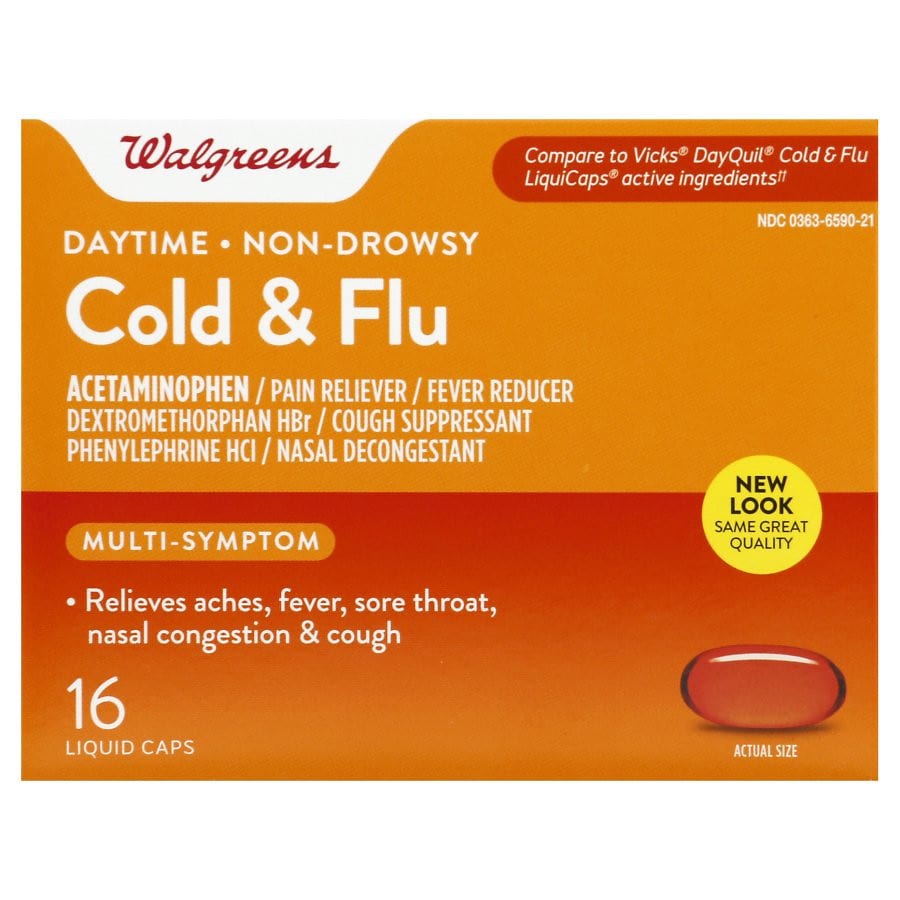  Walgreens Cold & Flu Daytime Liquid Caps 