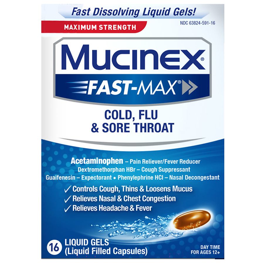 Mucinex Fast Max Cold/Flu Liquidgels Walgreens