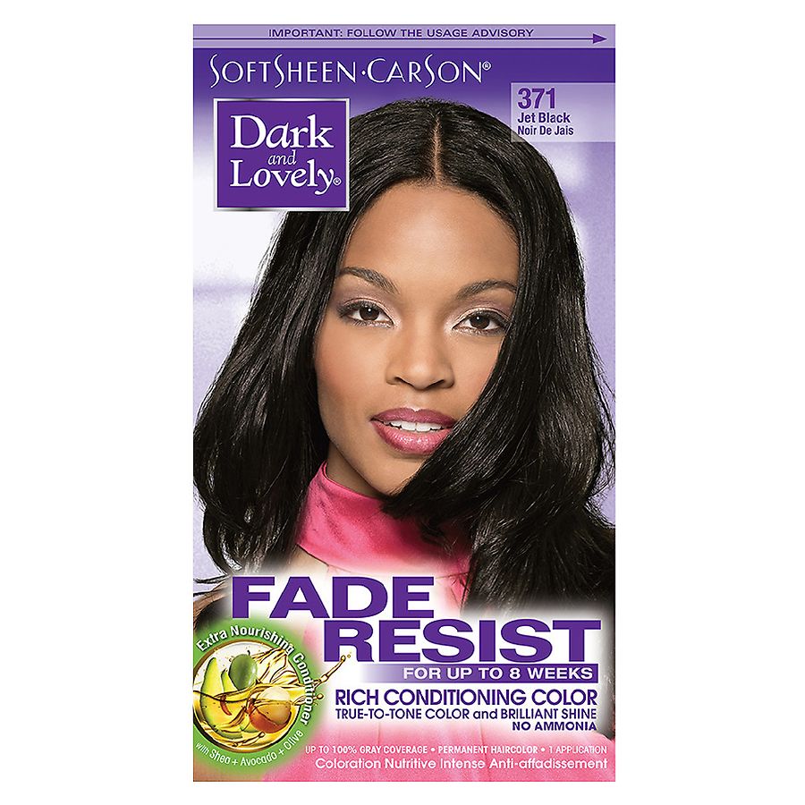 Softsheen Carson Dark And Lovely Fade Resistant Rich Conditioning Permanent Hair Color 371 Jet Black Walgreens
