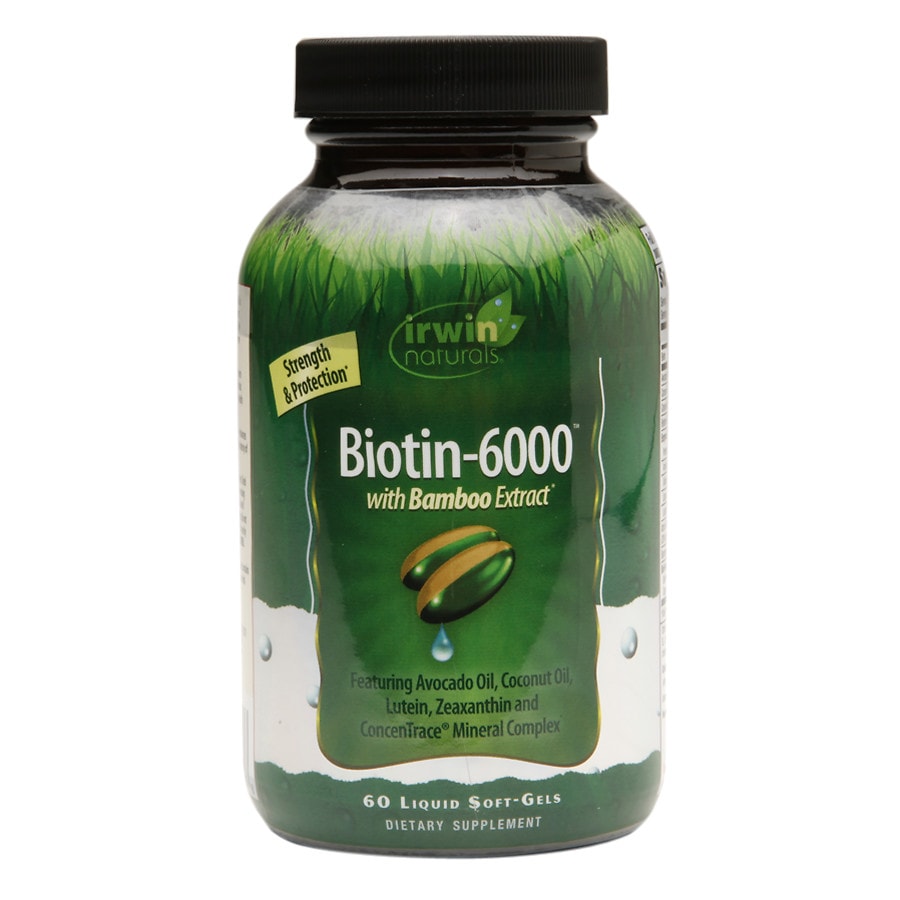 Irwin Naturals Biotin-6000 with Bamboo Extract, Softgels