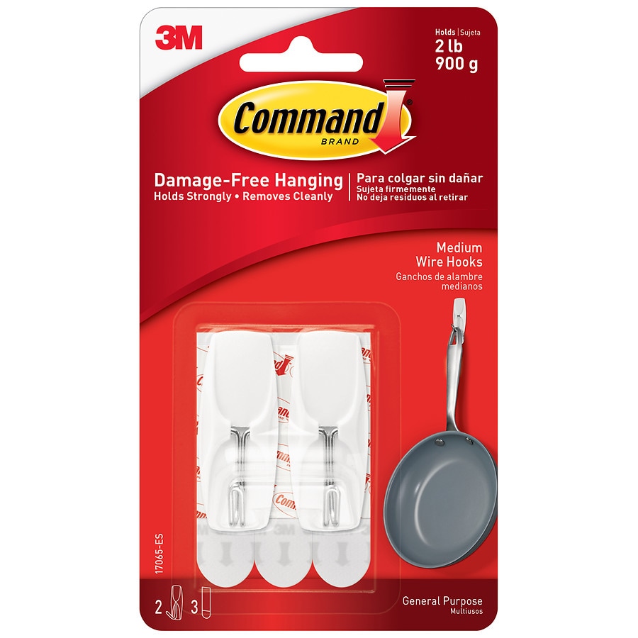  Command Medium Wire Toggle Hooks Medium White 