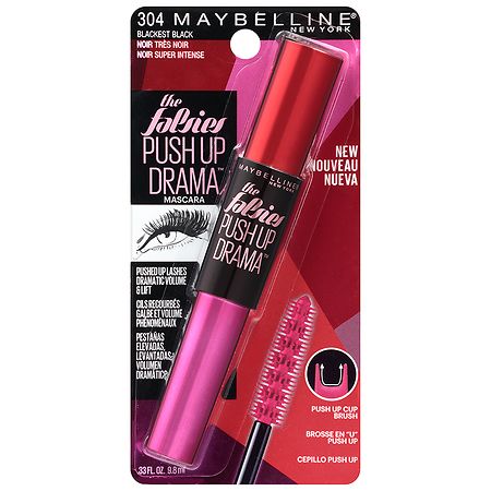 Maybelline The Falsies Push Up Drama Washable Mascara Blackest Black Walgreens