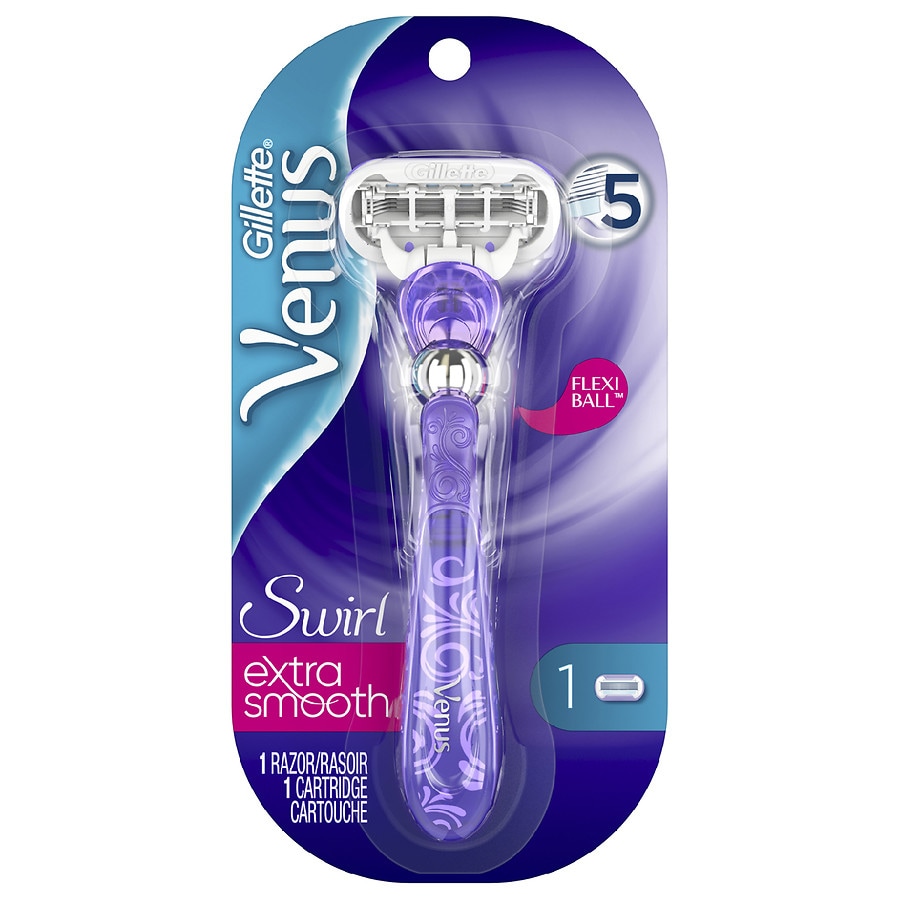  Gillette Venus Swirl Extra Smooth Women's Razor with 1 Cartridge Purple 