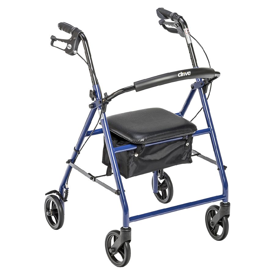 Drive Medical Rollator Rolling Walker with 6" Wheels, Blue