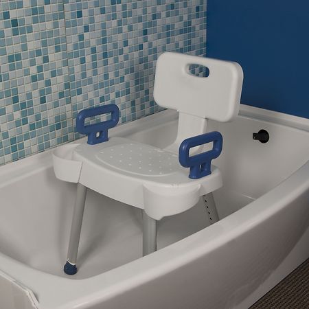 Drive Medical Bathroom Safety Shower Chair with Folding Back White ...