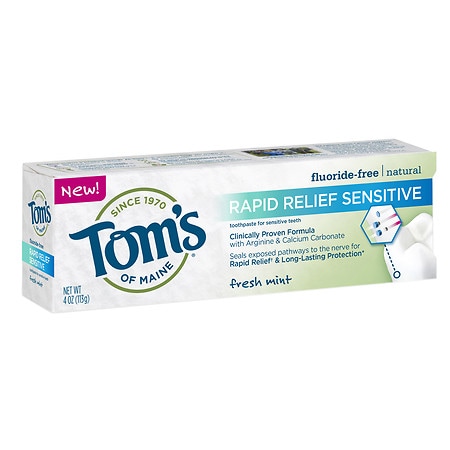 Tom's of Maine Rapid Relief Sensitive Fluoride-Free Natural Toothpaste Fresh Mint