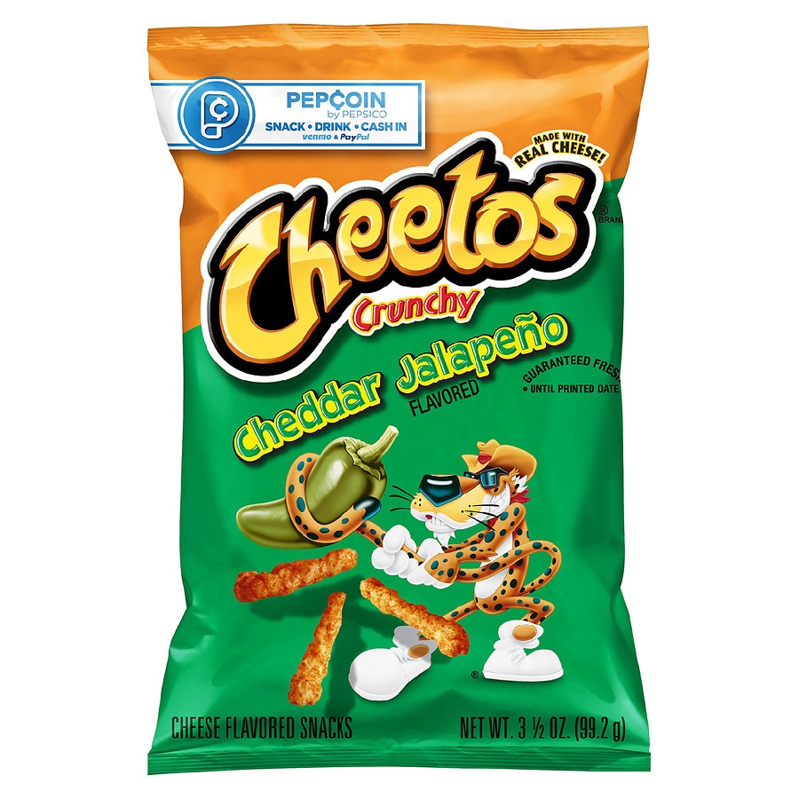  Cheetos Crunchy Cheese Flavored Snacks Cheddar Jalapeno 