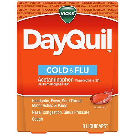 UPC 323900038448 product image for Vicks Dayquil Cold & Flu LiquiCaps - 8 ea | upcitemdb.com