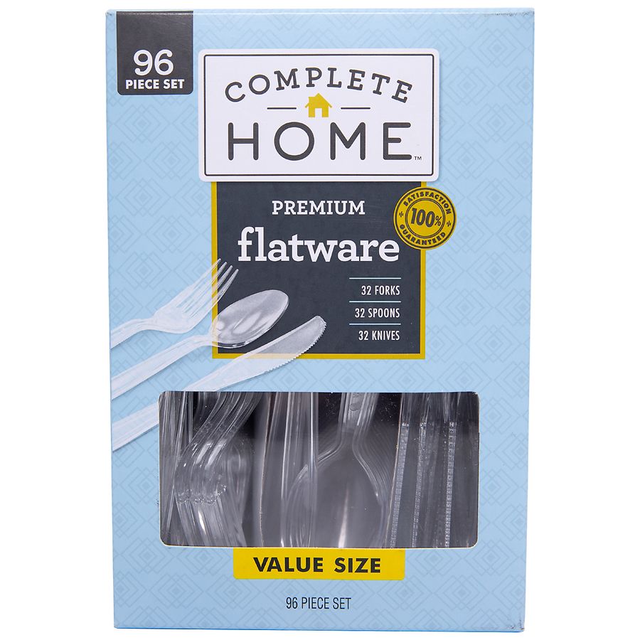 Complete Home Combo Premium Plastic Cutlery Clear