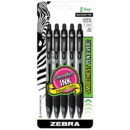 Zebra Z-Grip Retractable Ballpoint Pen Black