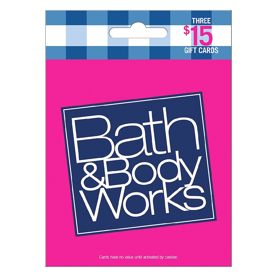 Bath Body Works 3 Pack 15 Gift Cards