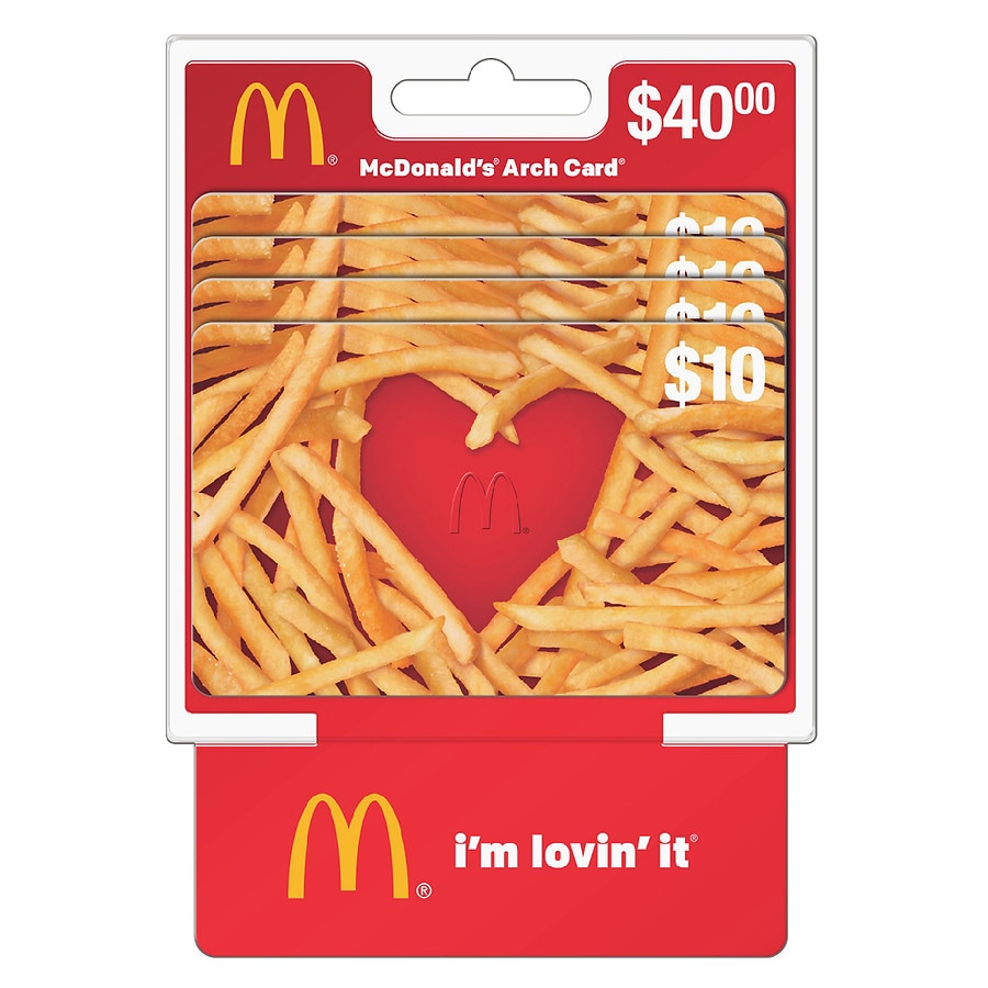 MCDONALD'S 4 Pack 10 Gift Cards Walgreens