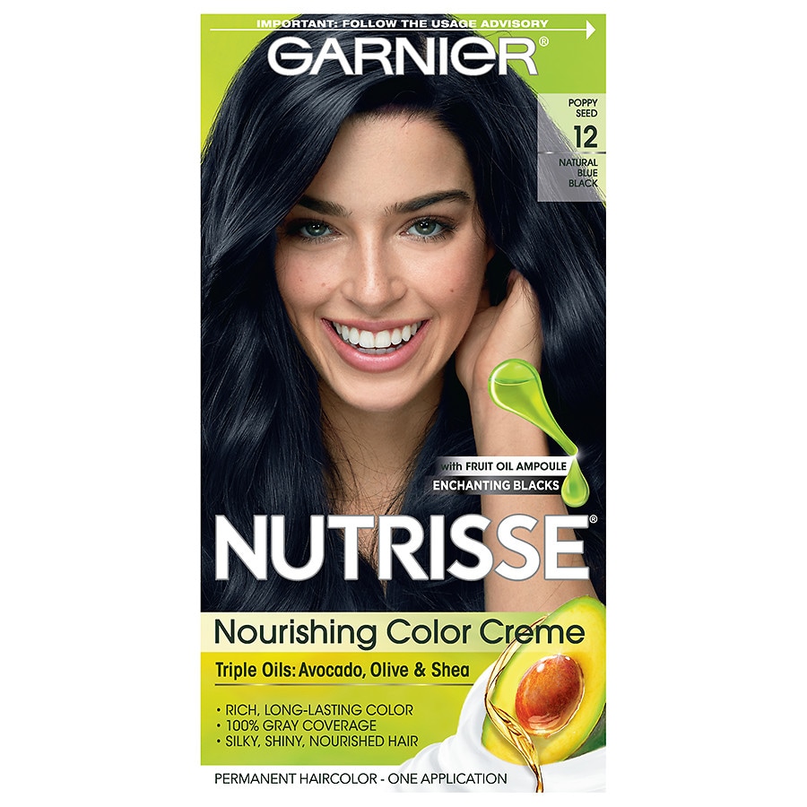  Garnier Nutrisse Nourishing Hair Color Creme, Intense Blue Black 22 