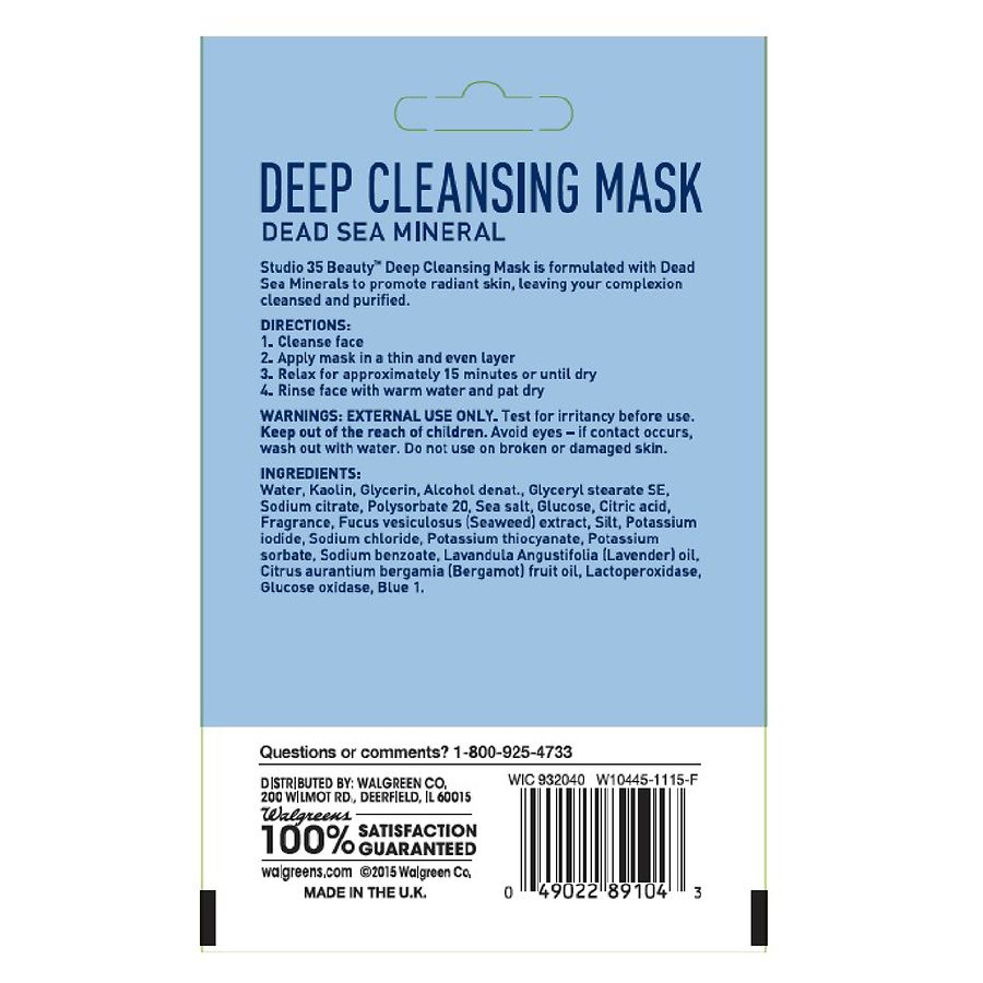 Studio 35 Dead Sea Mineral Face Mask Walgreens