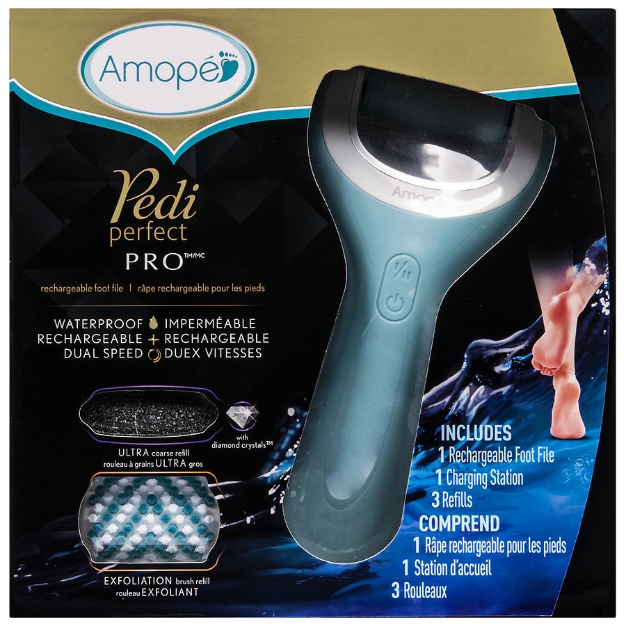 Amope Pedi Perfect Wet & Dry Rechargeable Foot File blue