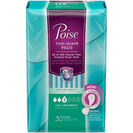 UPC 036000455809 product image for Poise Ultra Thin-Shape Incontinence Pads for Women, Light Absorbency Regular Len | upcitemdb.com