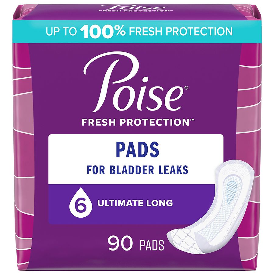 Poise Postpartum Incontinence Pads, Ultimate Absorbency, Long Length, Original Design Long Length