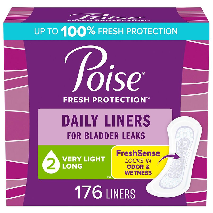 Poise Daily Postpatum Incontinence Panty Liners, Very Light Absorbency, Long Long Length