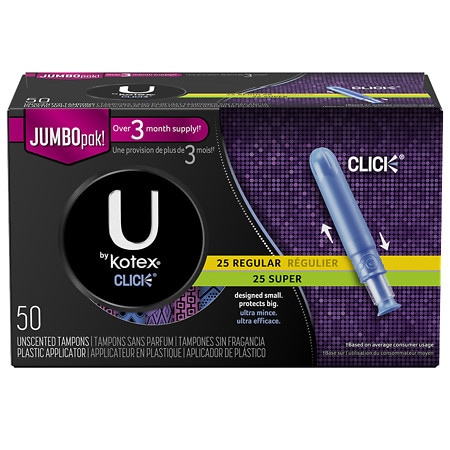 UPC 036000448276 product image for U by Kotex Click Tampons, Multi-Pack - 50.0 ea | upcitemdb.com