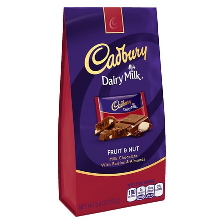 UPC 034000140336 product image for Cadbury Dairy Milk Chocolate Minis Pouch Fruit & Nut - 0.68 oz. x 8 pack | upcitemdb.com