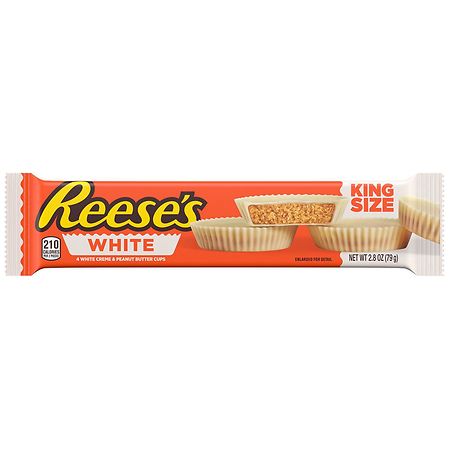 UPC 034000480128 product image for Reese's Cups Candy, Gluten Free, King Size Pack White Creme Peanut Butter - 0.7  | upcitemdb.com