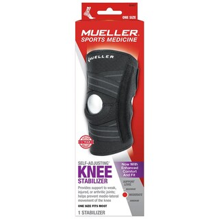 Stabilizzatore Ginocchio Autoregolante Mueller Sport Care | Supporto Laterale, Rotula Aperta, Tessuto Traspirante - Confezione Da 1