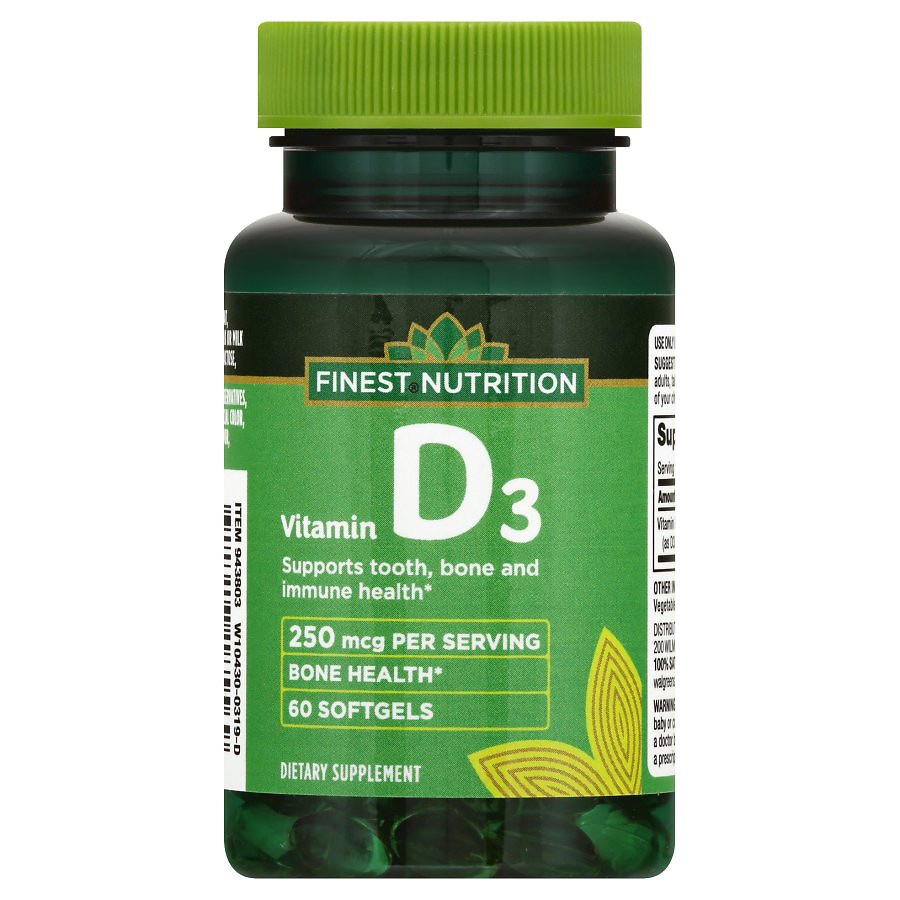  Finest Nutrition Vitamin D3 10000 IU Softgels 