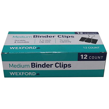 Wexford Medium Binder Clips Black