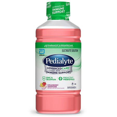 Pedialyte Advanced Electrolyte Solution Strawberry Lemonade - 33.8 oz