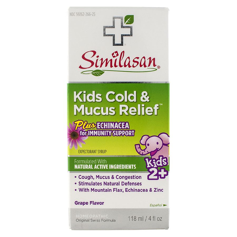 Similasan Kids Cold Mucus Relief Echinacea Expectorant Syrup Grape Walgreens