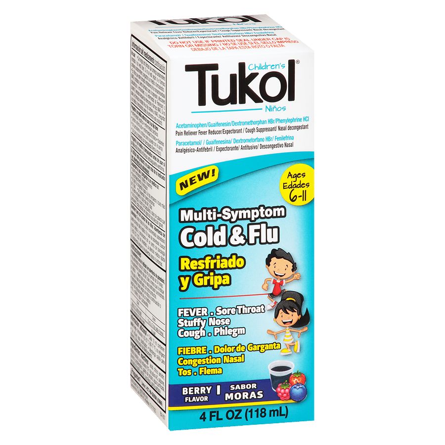 Tukol Children S Cold Fever Relief Liquid Berry Berry Walgreens