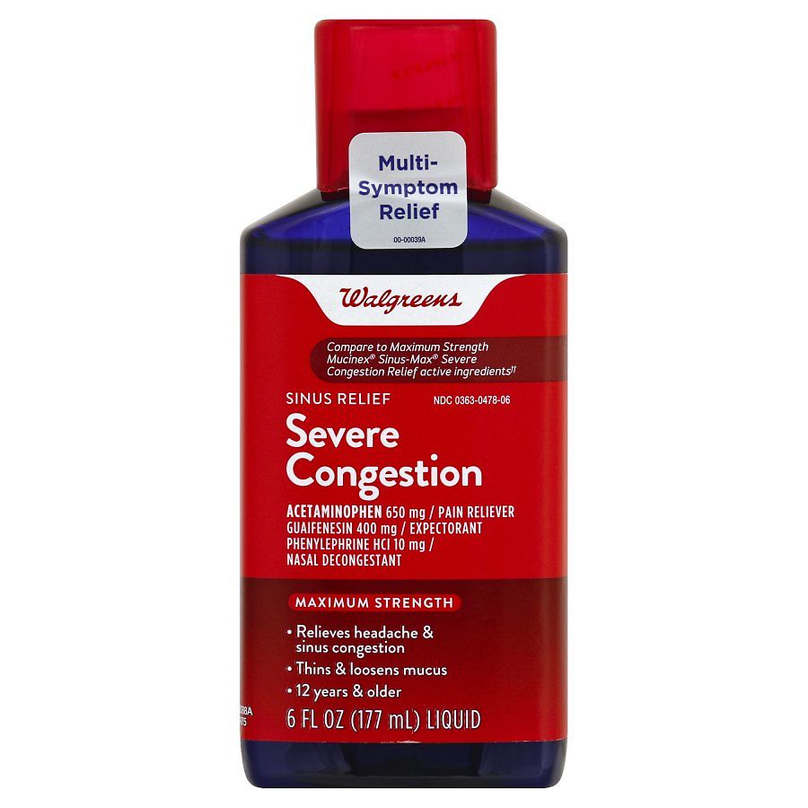  Walgreens Mucus Relief Maximum Strength Cold/Sinus 