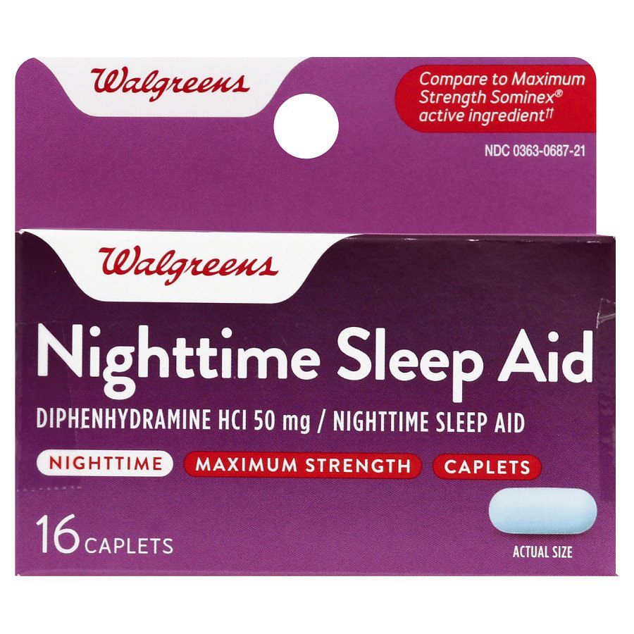  Walgreens Max Strength Nighttime Sleep Aid Caplets 