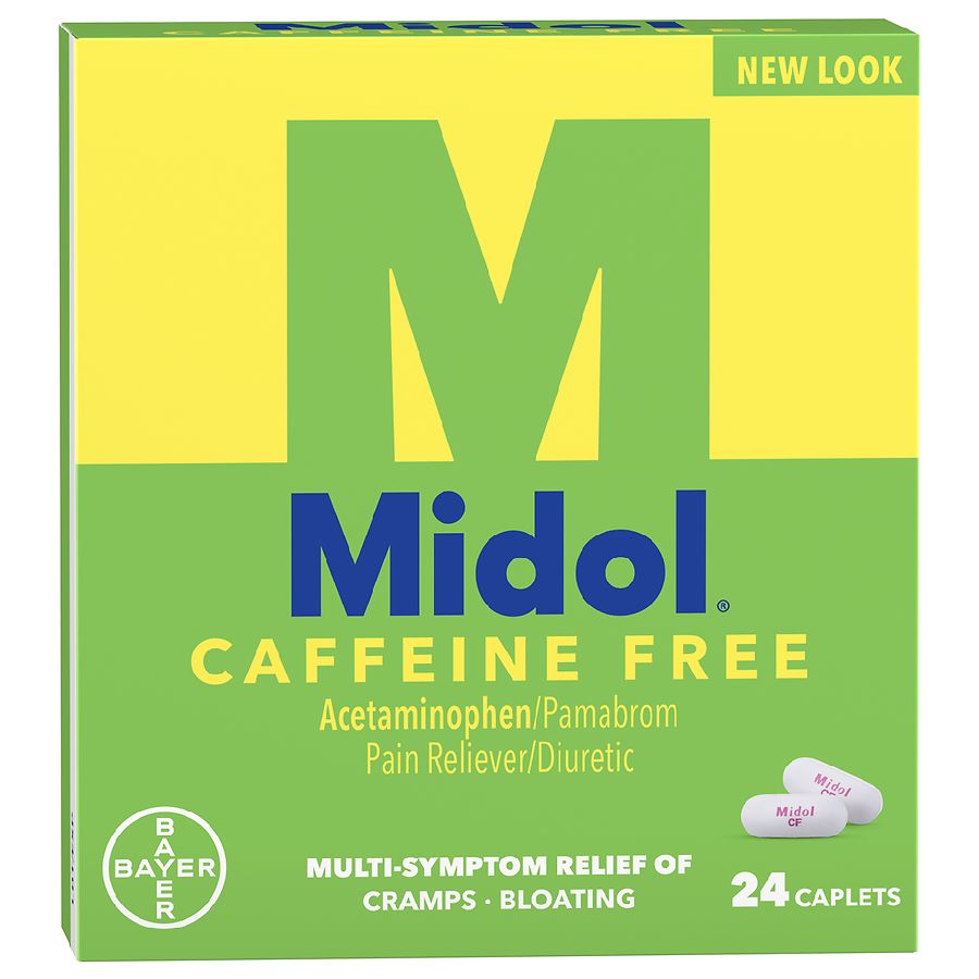 Midol Caffeine Free Menstrual Pain Relief Caplets with Acetaminophen