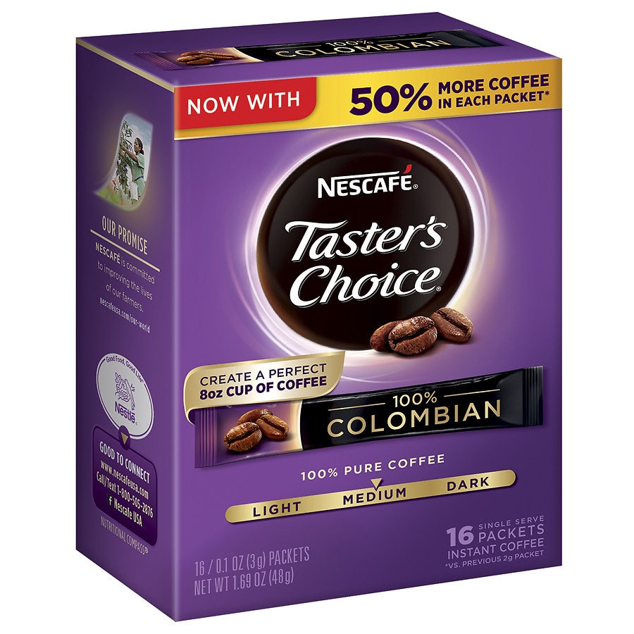 Nescafe Taster's Choice Instant Coffee Single Serve Packets Colombian