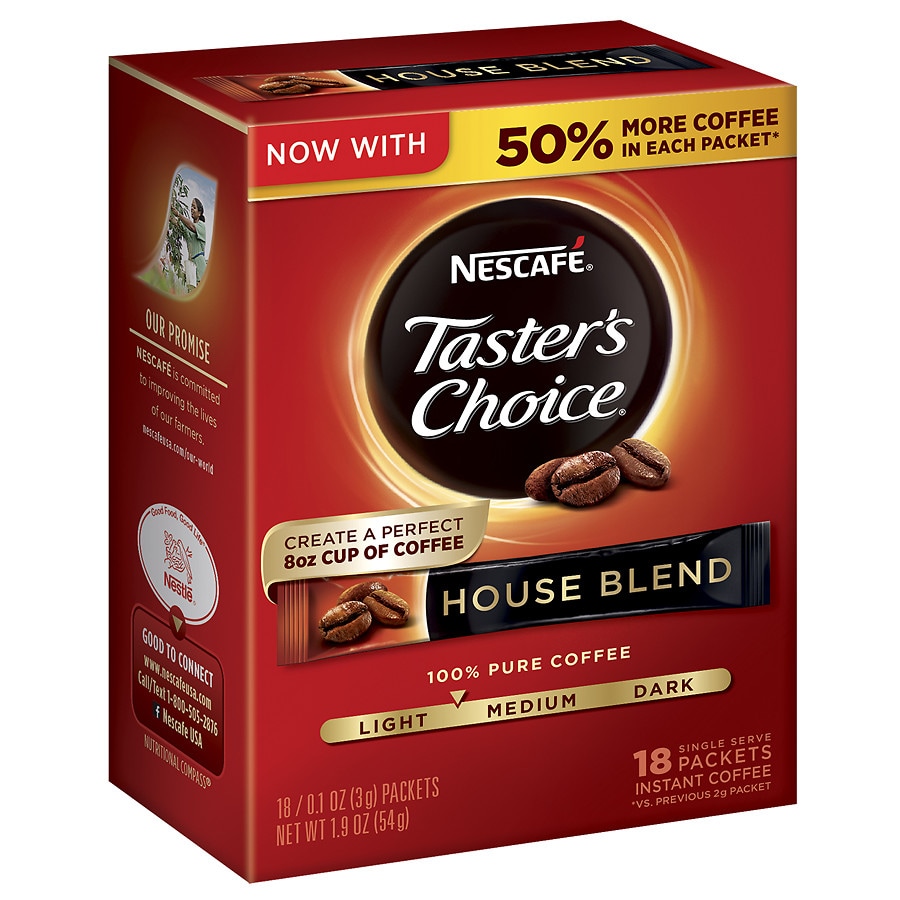 Nescafe Taster's Choice Instant Coffee Single Serve Packets House Blend