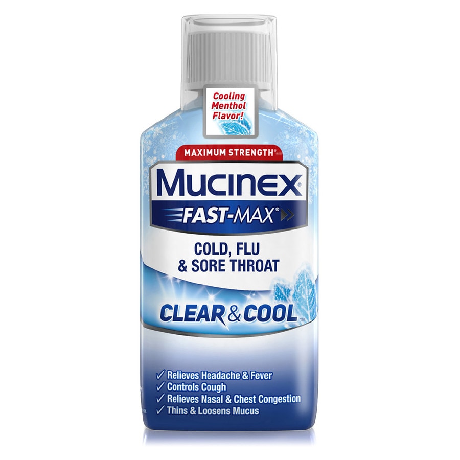Cold treats. Mucinex Cold Flu. Clear Max. Clear Menthol. Жидкость Cold.