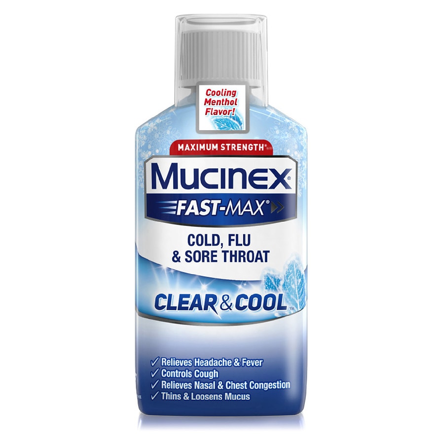  MucinexDM Clear & Cool Cold, Flu, & Sore Throat Liquid 