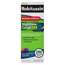 Robitussin Dm Adult Maximum Strength Nighttime Cough Dm Blue Raspberry 