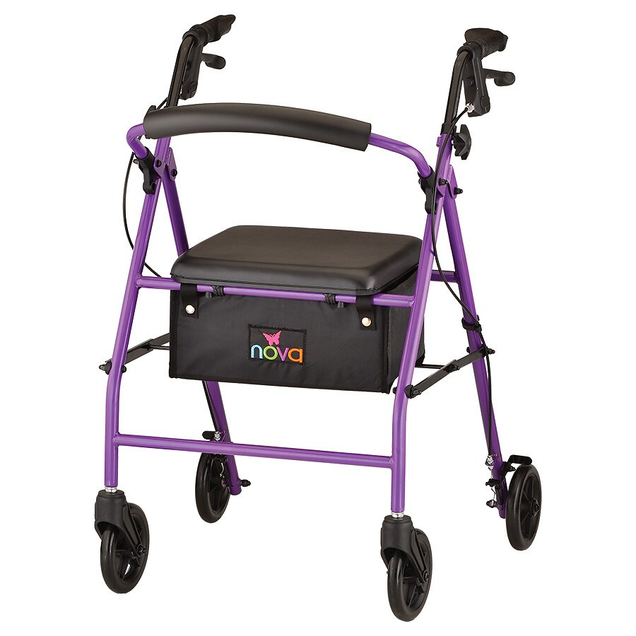 Nova Vibe Steel Rolling Walker With 6 Inch Wheels Purple Walgreens