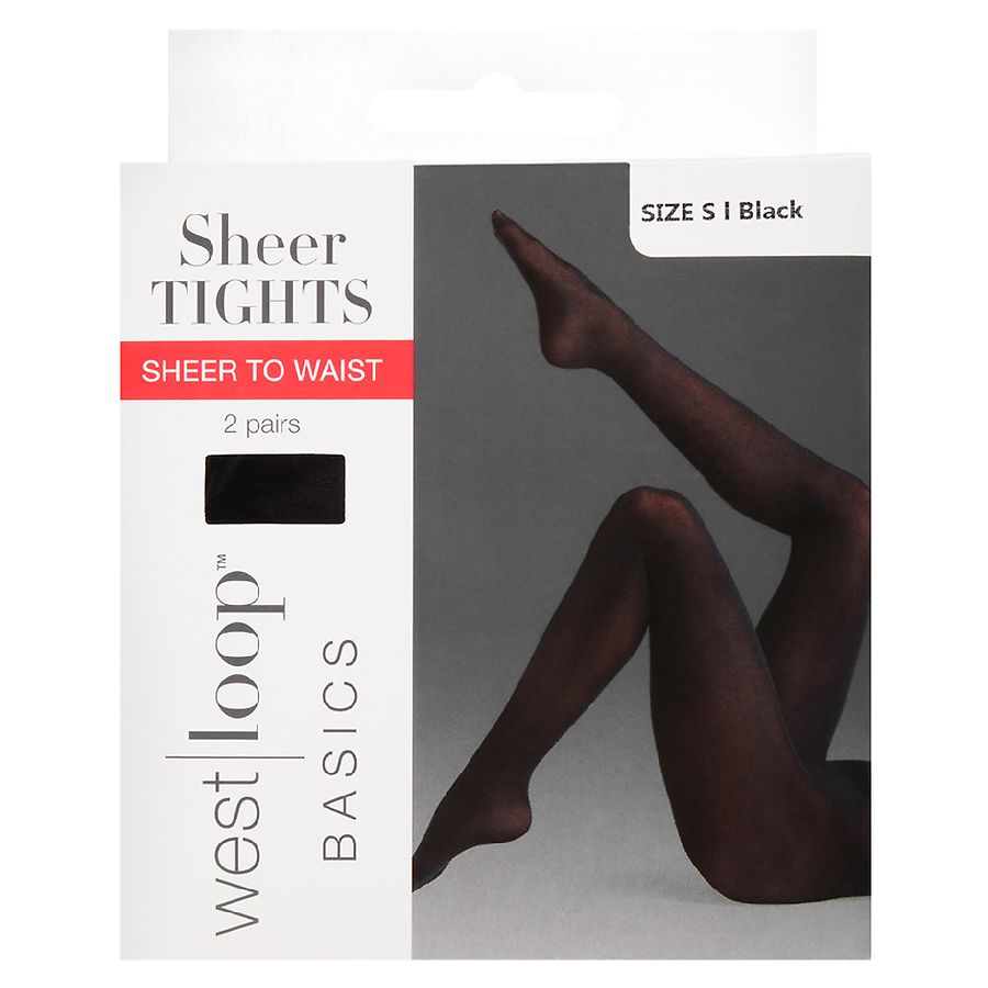 West Loop Sheer Tights Small, Black