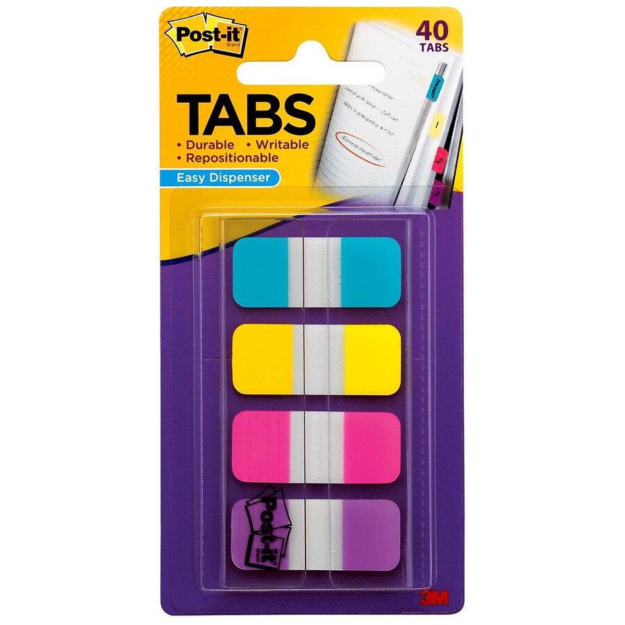 Post It Tabs 625 In Assorted Solids Walgreens