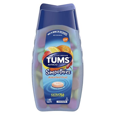 TUMS Extra Strength Smoothies Assorted Fruit Antacid Chewable Tablets - 140ct