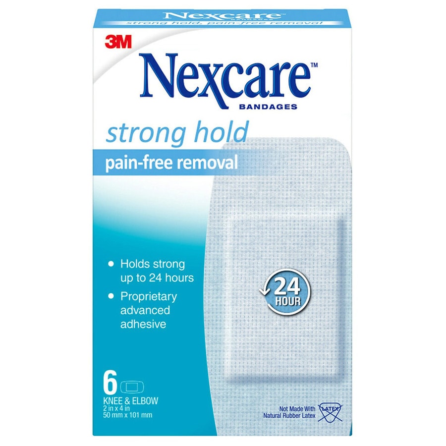  Nexcare Strong Hold Pain-Free Removal Bandages, Knee & Elbow 