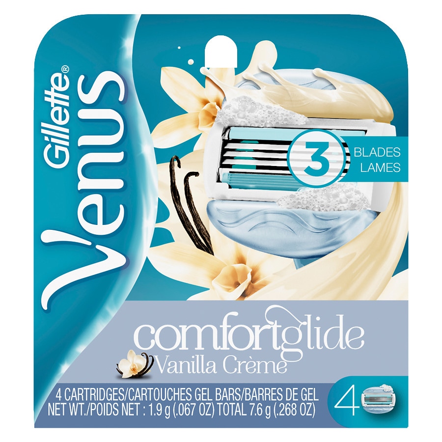  Gillette Venus ComfortGlide Womens Razor Refills Vanilla Creme 