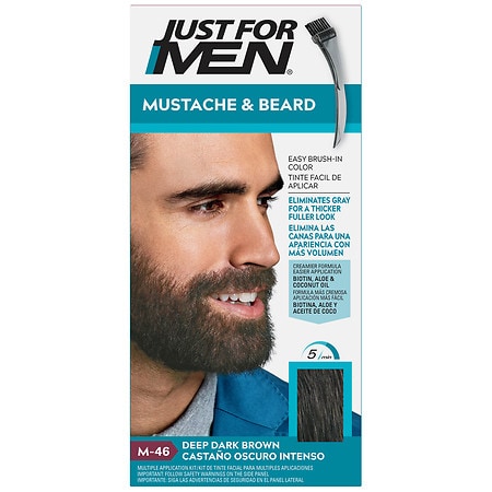 Just For Men Mustache Beard Brush In Color Gel Deep Dark Brown