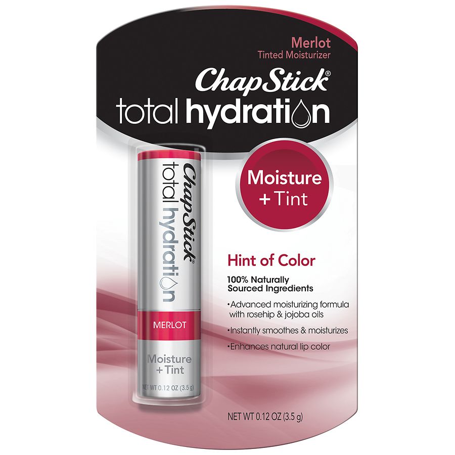 Chapstick Total Hydration Tinted Moisturizer Lip Balm Tube Merlot
