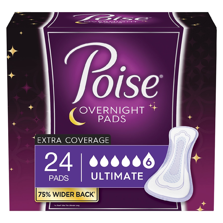 Poise Overnight Postpartum Incontinence Pads, Ultimate Absorbency