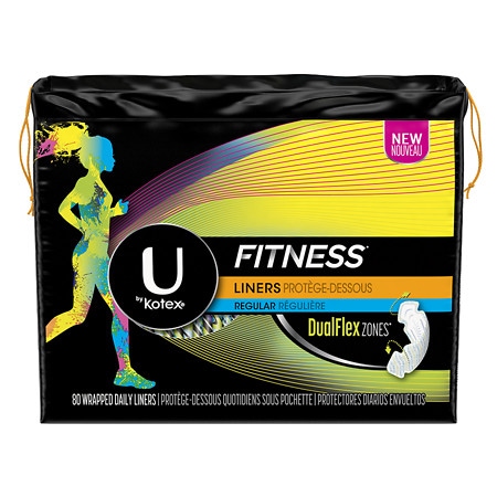 UPC 036000466317 product image for U by Kotex Fitness Panty Liners, Light Absorbency, Regular Unscented - 80.0 ea | upcitemdb.com